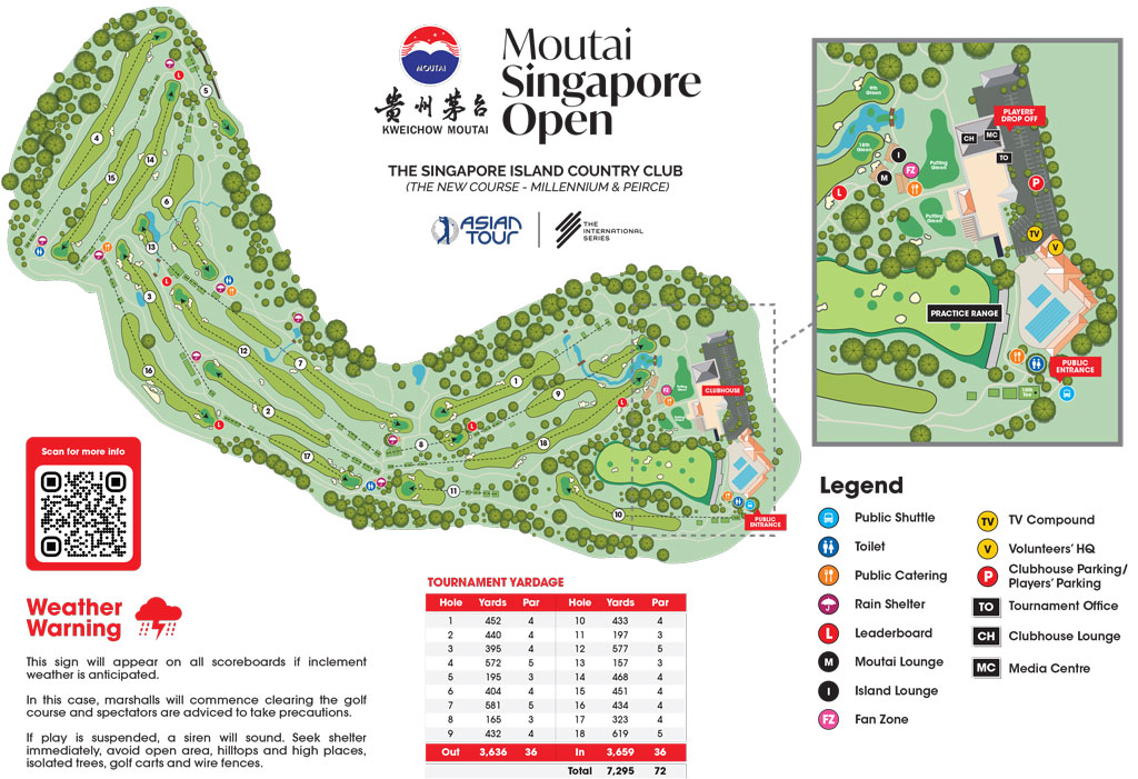 Course map of the Singapore Island Club, venue of the 2025 Moutai Singapore Open